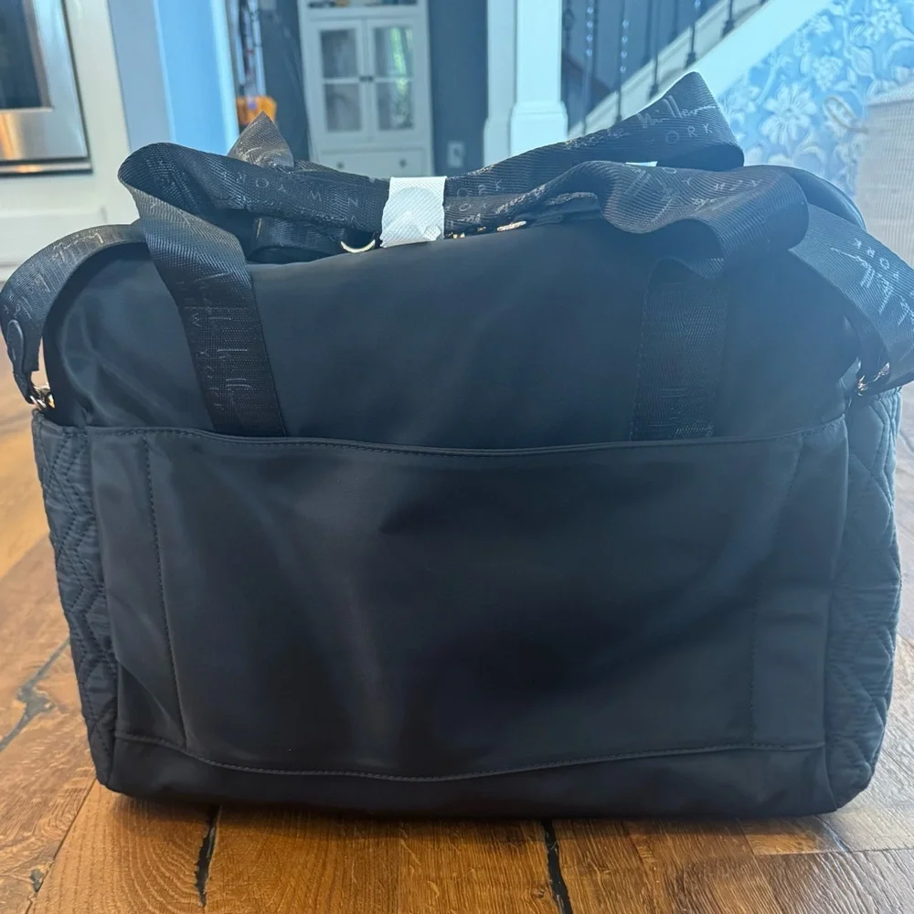 New! Nicole Miller Quilted Black Diaper Duffle Bag